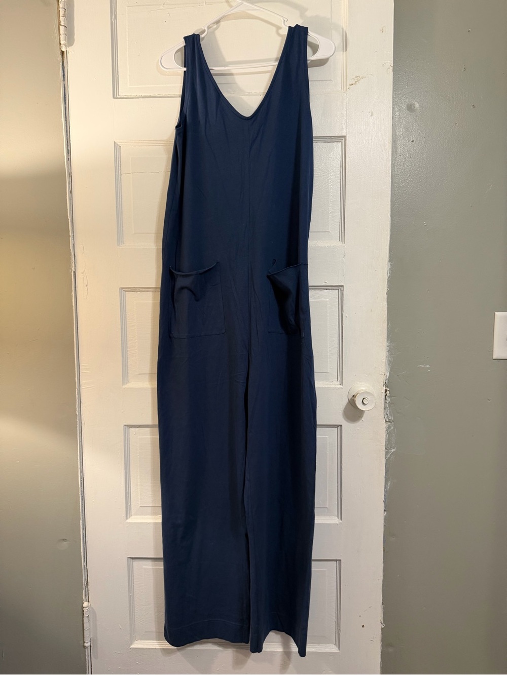 PACT Women’s All Ease Lounge Jumpsuit French Navy Size Medium - Picture 2 of 4